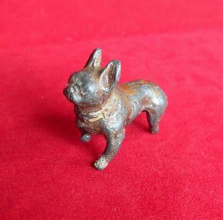 Old Antique Rare Small Metal French Bulldog C1920s Figurine