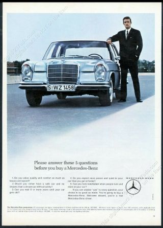 1966 Mercedes Benz Sedan Silver Car Photo Unusual European Vintage Print Ad