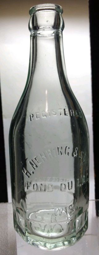 1921 Nehring Fond Du Lac Wisconsin Soda Water Bottle 10 - Sided Base
