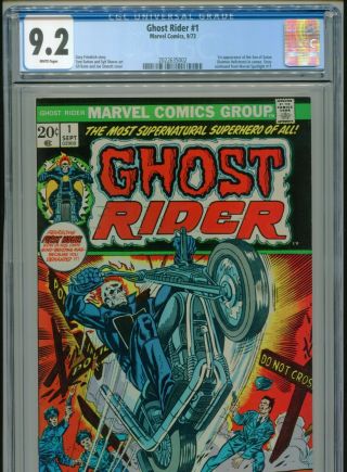 1973 Marvel Ghost Rider 1 1st Appearance Son Of Satan Cgc 9.  2 White Box16