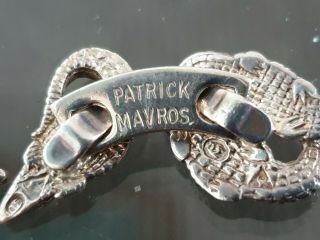 Patrick Mavros Solid Silver Crocodile Cuflinks 2