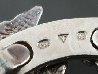 Patrick Mavros Solid Silver Crocodile Cuflinks 3