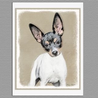 6 Rat Terrier Dog Blank Art Note Greeting Cards