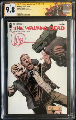 The Walking Dead 186 Cgc 9.  8 Signature Series Signed By Charlie Adlard