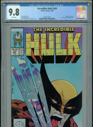 1988 Marvel Incredible Hulk 340 Todd Mcfarlane Wolverine Cgc 9.  8 White Box16