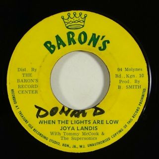 Joya Landis/hugh Roy " When The Lights Are Low " Reggae 45 Baron 