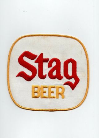 2 Large Vintage Stag Beer Patches Approx.  6 3/4 " X 6 1/4 "
