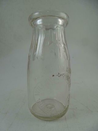 Vintage Advertising Glass Bottle Willow Spring Farm Thiensville Wi Dairy Milk