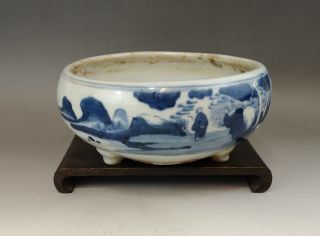 A Very Fine Chinese 18c Blue&white Censer - Kangxi