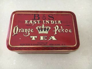 Tin Box B&s Bleecker Simmons York East India Pekoe Tea