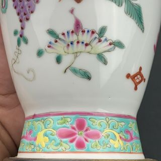 Colorful Antique Early 20th Century Chinese Porcelain Vase With Precious Objects 7