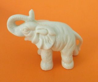 Vintage White Ceramic Milk Glass Elephant Figurine Japan? Animal