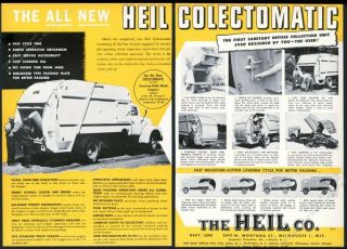 1954 Heil Colectomatic Trash Garbage Truck 7 Photo Vintage Trade Print Ad
