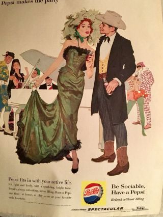 1960 Pepsi Cola Ad Pepsi Makes The Party Masquerade
