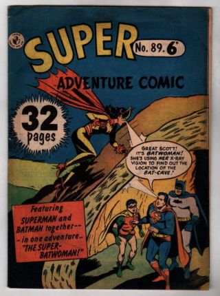 Australian Adventure Comic 89 Batwoman Dc 1950 