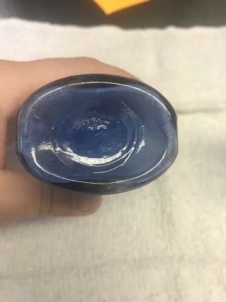 Antique Blue Glass Phillips Milk Of Magnesia Bottle 5