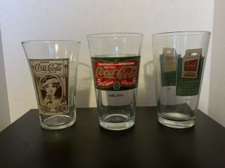 3 Coca Cola Vintage Glass 1930 - 1949 Historical 16 Oz Its The Real Thing