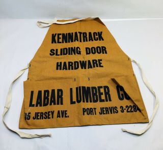 Vintage Nail Carpenter Advertising Apron Labar Lumber Port Jarvis Old Phone