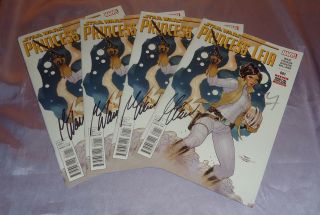 4x Copies Star Wars Princess Leia 1 1st Print All Signed By Terry Dodson,  Waid