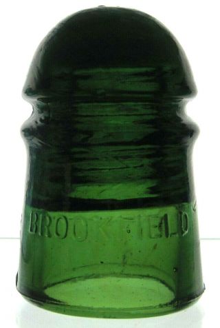 Cd 102 Emerald Green Brookfield Antique Glass Telegraph Insulator