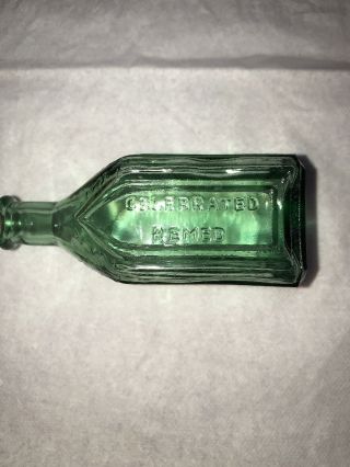 Vintage Green Glass Chief Wahoo Electric ToHic Bottle 3 