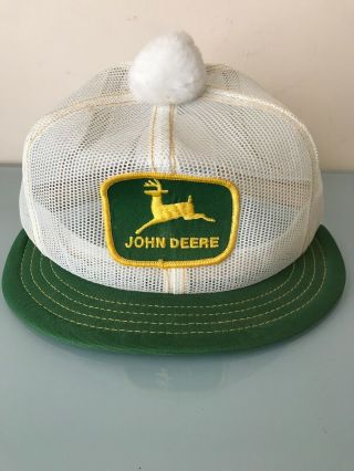 Vintage John Deere Short Brim Mesh Trucker Hat Snapback Baseball Cap