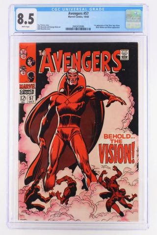 Avengers 57 - Cgc 8.  5 Vf,  Marvel 1968 - 1st App Of The Silver Age Vision