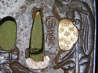SIGNED ONI & SHOKI TSUBA 18 - 19thC Japanese Antique Edo Koshirae 5