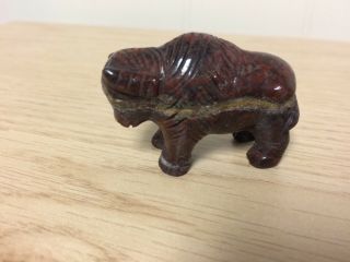 Buffalo (bison),  Hand Carved Stone,  With Natural Streak,  Euc,  Collector