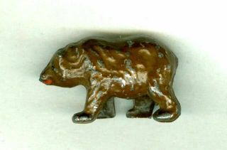 Rare Old Tiny Metal Bear Figurine Marked France Made Before Wwii
