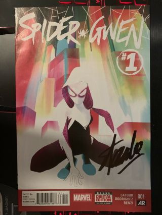 Spider Gwen 1 Signed By Stan Lee Key First Issue Spider - Verse