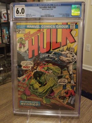 Incredible Hulk 180 Cgc 6.  0 Off - White To White Pgs 1st Cameo App Of Wolverine