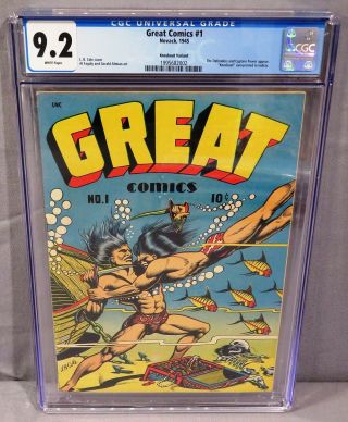 Great Comics 1 (lb Cole Knockout Variant Cover,  White Pgs) Cgc 9.  2 Novack 1945