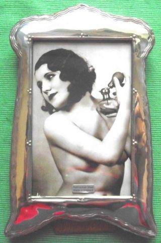 Large Art Nouveau London Hallmark Solid Silver Photo Frame : Xmas Valentines