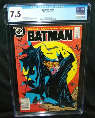 Batman 423 (1988) Cgc 7.  5 Rare Newsstand Edition Ltd.  Print Run Mcfarlane Cov
