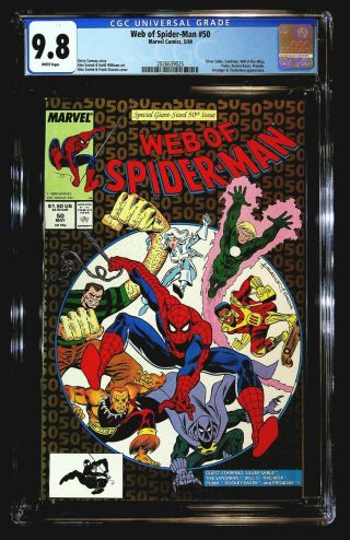 Web Of Spider - Man 50 Cgc 9.  8 Saviuk,  Williams,  Sandman,  Silver Sable,  Puma