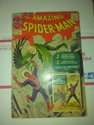 Spider - Man 2 1st Appearance Vulture 1963 Marvel Comic