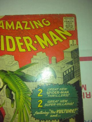 spider - man 2 1st Appearance Vulture 1963 Marvel Comic 3