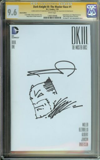 Master Race 1 Cgc 9.  6 Sketch // Frank Miller Ink/sketch And Signature