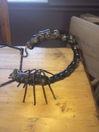Folk Art Welded Handmade Scorpion Figure 9”x 7”x 7”