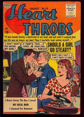 Heart Throbs 39 Late Golden Age Quality Love Romance Comic 1956 Vg