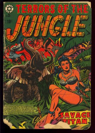 Terrors Of The Jungle 5 L.  B.  Cole Good Girl Bondage Cover Star 1953 Gd -