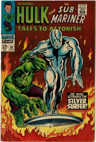 Tales To Astonish 93 Fn - 5.  5 Classic Hulk Vs.  Surfer