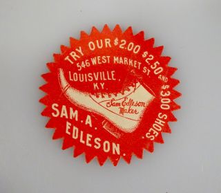 Sam A.  Edleson Shoe Store Vintage Antique Advertising Label - 56288