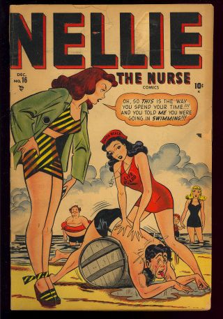 Nellie The Nurse 16 Teen Humor Kurtzman Marvel Atlas Comic 1948 Gd -