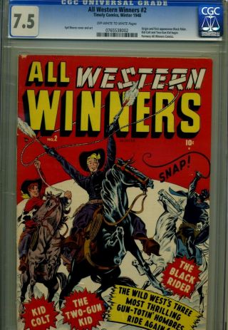 All Western Winners 2 Cgc 7.  5.  1948.  Origin And 1st.  Appearance Black Rider