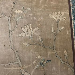 Rare old Chinese embroidered silk panel with birds - Qianlong/Jiaqing 10
