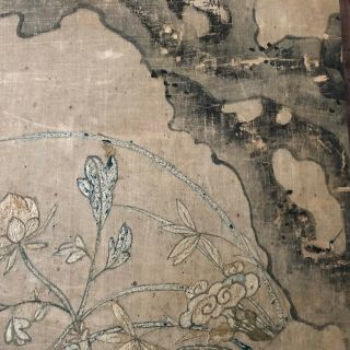 Rare old Chinese embroidered silk panel with birds - Qianlong/Jiaqing 11