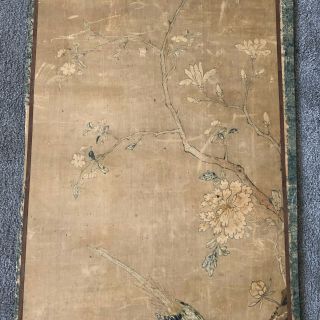 Rare old Chinese embroidered silk panel with birds - Qianlong/Jiaqing 3