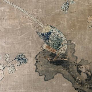 Rare old Chinese embroidered silk panel with birds - Qianlong/Jiaqing 8